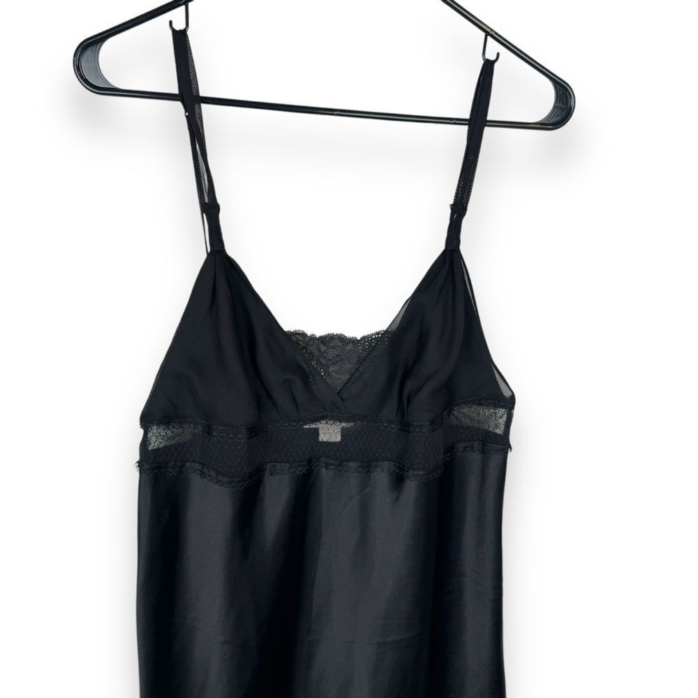 Victoria's Secret Black Satin Slip Dress with Lace Trim - Picture 14 of 15
